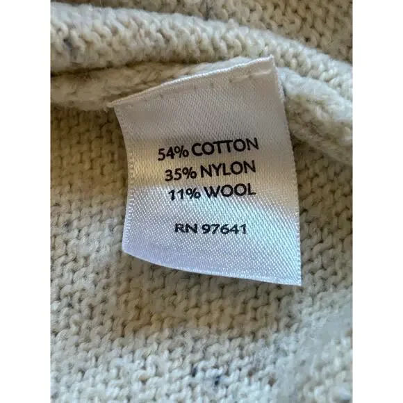 Pure J Jill Fleckd Beige Wool Sweater Sz M Petite Boho Asymmetric Slit Lagenlook - Picture 8 of 10